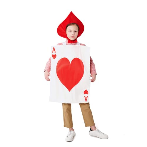 Qiancc Spielkarten Kostüm Pik Ass und Herz-Ass Cosplay Kostüm Poker Kostüm Herren Damen Familienspiel Karneval Halloween Party Outfits von Qiancc