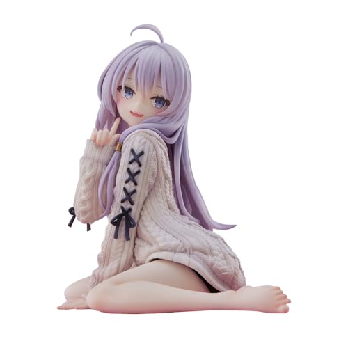 Qiancc Wandering Witch: The Journey of Elaina Figur Anime Charakter Elaina Sitzende Position Actionfiguren Collectable PVC Statue Modell Desktop Dekoration Geburtstagsgeschenk für Anime Fans,15cm von Qiancc