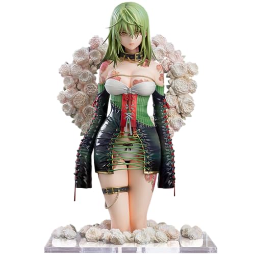 Qiancc Yueji Mingke Figur Illustration Revelation Anime Mädchen Figuren Kniend Büste Modellskulptur mit Blumenlandschaft Desktop Dekorationen Kollektion 24cm von Qiancc