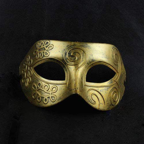 Qianderer Venezianische Herrenmaske, römisch, griechisch, Maske, Halloween-Kostüm, Kleid, Ball, Party-Dekoration, Zubehör, 18 x 9 cm (Gold, 18 x 9 cm) von Qianderer