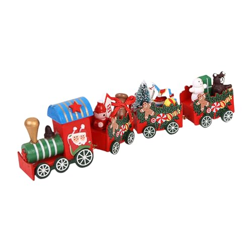 Weihnachtszug-Ornamente, Dekorationen, Mini-Zug-Geschenk-Set für Kinder, kleiner Zug, Weihnachtsdekoration, Tischdekoration, mehrfarbig, 21 x 7 x 2,5 cm von Qianderer