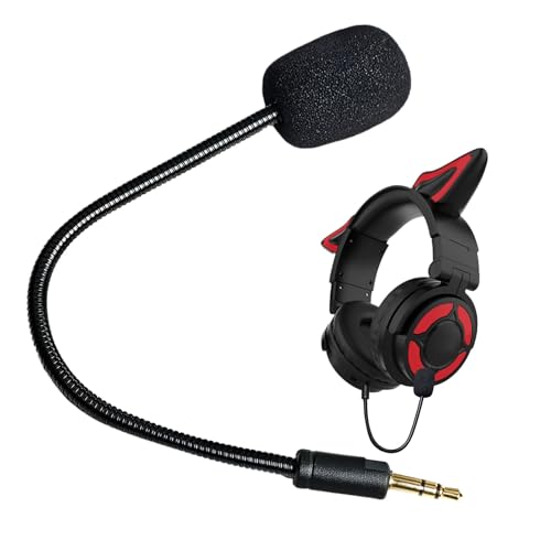 Qianeffort Headset mit Mikrofon, Ersatz-Mikrofon, 3,5-mm-Mikrofon-Headset, Ersatz-Mikrofon für Headset, externes Mikrofon, 3,5 mm Boom abnehmbar, Mikrofon-Spiel-Mikrofon für jeden kabellosen Kopfhörer von Qianeffort