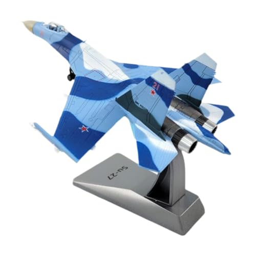 Qianly 1/100 SU27 Druckguss Flugzeug mit Ständer für Wohnzimmer Bürotisch von Qianly