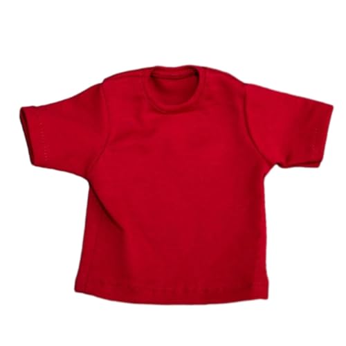 Qianly 1/6 Damen T Shirt Miniatur Kleidung Handgemachte Puppenkleidung Kurze Ärmel für 12" Puppenmodell, Rot von Qianly