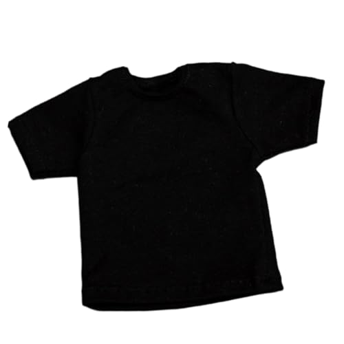 Qianly 1/6 Damen T Shirt Miniatur Kleidung Handgemachte Puppenkleidung Kurze Ärmel für 12" Puppenmodell, Schwarz von Qianly