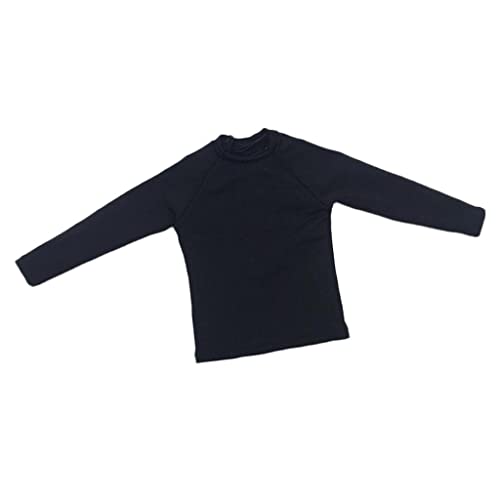 Qianly 1/6 Herren Langarm T Shirt Pullover für 12'' Actionfigur, schwarz von Qianly