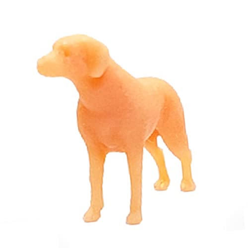 Qianly 1/64 Harzfiguren Unbemalt Bauernhof Miniatur Realistische Accessoires, Hund von Qianly