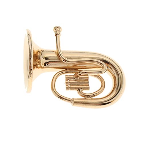 Qianly 1:12 Goldene Tuba Musikinstrument Modell Puppenhaus von Qianly