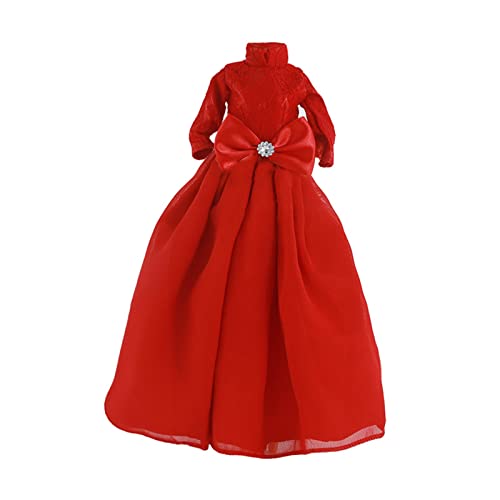 Qianly 1:6. Puppenkleid DIY Spielzeug Zubehör Outfit für Mädchen Geschenke Brautpuppe, rot von Qianly