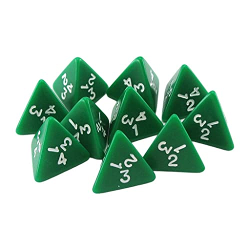 Qianly 10 Stück D4 Würfel Aus Acryl für Spiele, 10 Stück D4 Würfel, 22 x 18 mm von Qianly