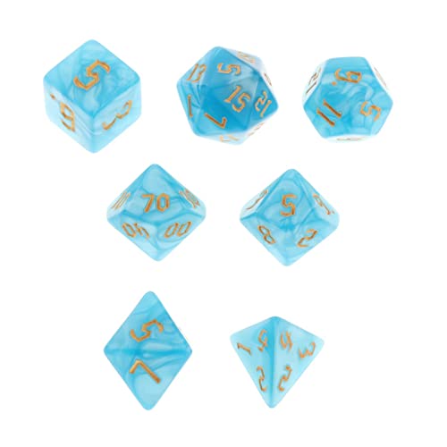 Qianly 10 Stück D4 Würfel Aus Acryl für Spiele, Blau, Blau4 von Qianly