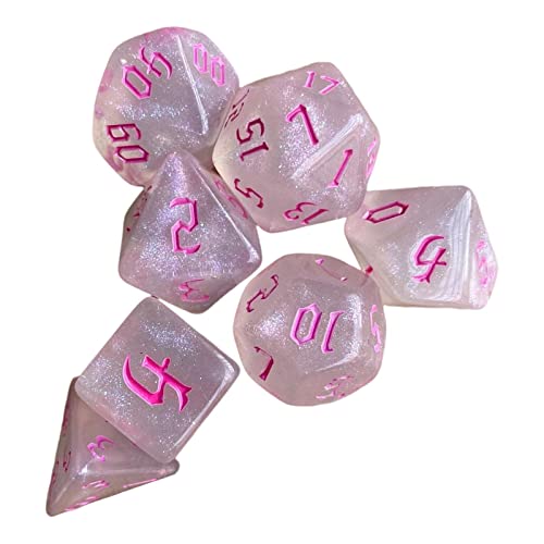 Qianly 10 Stück D4 Würfel Aus Acryl für Spiele, Rosa, Rosa2 von Qianly