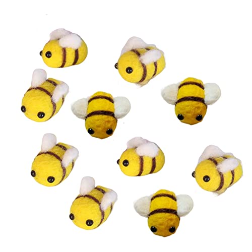 Qianly 10 Stück Hummel Deko Wollfilz Bienen Bastelset für Kinderzimmer, GELB von Qianly