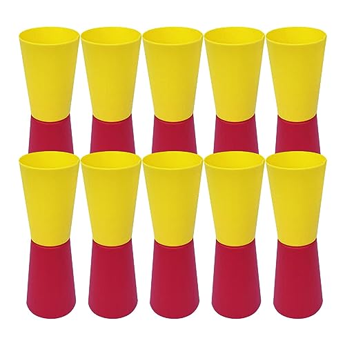 Qianly 10x Flip Cups Hilfe Geschwindigkeit Beweglichkeit Training Körper Koordination Workout Sport Ausrüstung Umgekehrte Cups Übung für Fitness Studio Veran, rot Gelb von Qianly