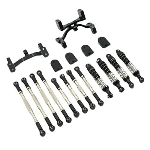 Qianly 14/Set Metall Zugstange Stoßdämpfer für WPL C34 C44 1/16 RC Auto, Schwarz von Qianly