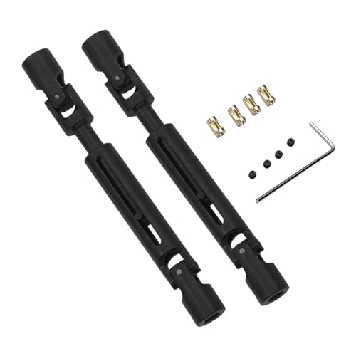 Qianly 2 Stück RC Auto Antriebswelle Universal Antriebswelle DIY 69mm 93mm mit Schrauben 1/12 Metall Antriebswellen für MN82 ACCS Ersatz, Schwarz von Qianly