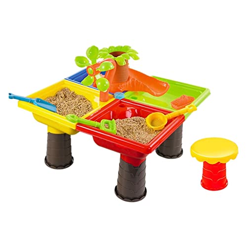 Qianly 2 in 1 Sommer Strand Spielzeug Außerhalb Outdoor Aktivität Outdoor Garten Sandkasten Kit, 45x45x35cm von Qianly