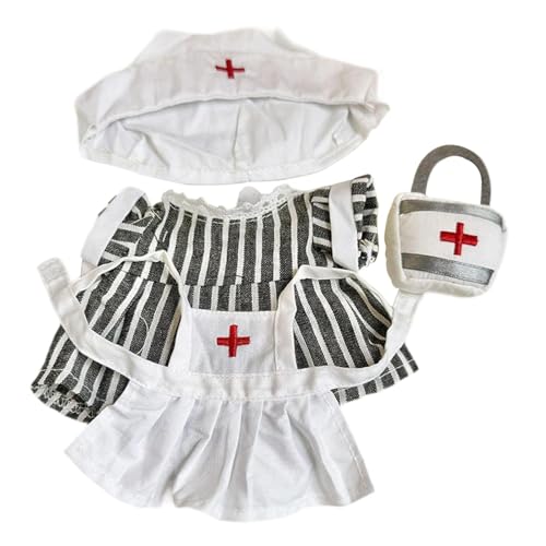 Qianly 20 cm Puppenkleidung für Plüschfiguren, Krankenschwester Outfit, Anzieh Zubehör, Kostüme, Foto Accessoires, Grau Qianly 20 cm Puppenkleidung für Plüschfiguren, Krankenschwester Outfit, Anzieh Zubehör, Kostüme, Foto Accessoires, Grau von Qianly