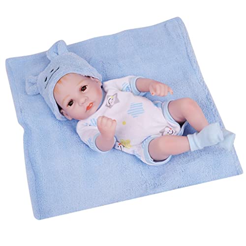 Qianly 28cm 11inch Baby Doll Neugeborenes Baby Spielzeug für Kinder Geburtstagsgeschenke, Blau, wie beschrieben von Qianly