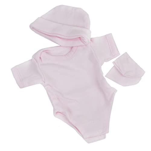 Qianly 2Pcs Strampler Jumpsuit Socken Hut Set für 10'' 11'' Reborn Baby Girl Doll ACCS, Rosa von Qianly