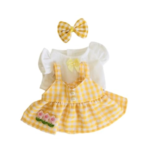 Qianly 3 Stück Puppenkleidung für 20 cm Plüschpuppen, Outfit Set für Kinder, Gelb von Qianly