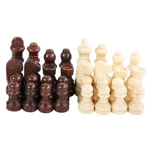Qianly 32-teiliges Schachspiel aus Holz, Schachfiguren, Schachfiguren für unterwegs, 3 Zoll von Qianly