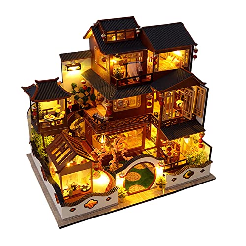 Qianly 3D Puppenhaus Set, DIY für kreative Bastler, Kinder, Mädchen, Typ B, 31,5 x 35 x 26,5 cm von Qianly