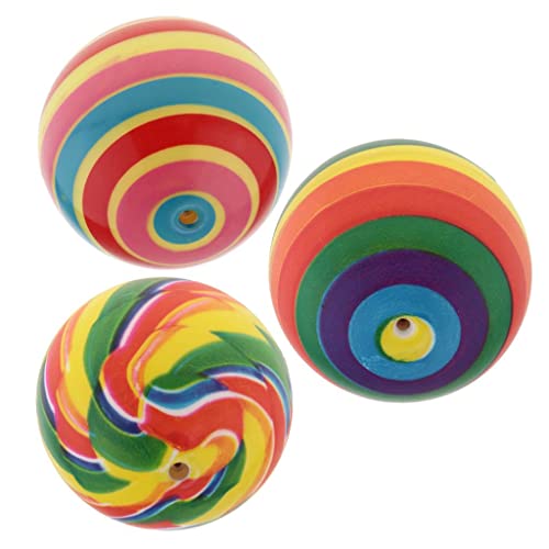 Qianly 3er Pack Hüpfball Spielzeugsets Aus PVC, 7,6 cm, für Kinder Und Babys, Regenbogen von Qianly