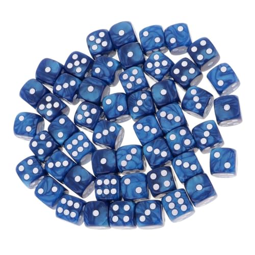 Qianly 50 Teiliges/Set D6 Round Corner Dice 16mm für Party Rollenspielspielzeug, Blau von Qianly