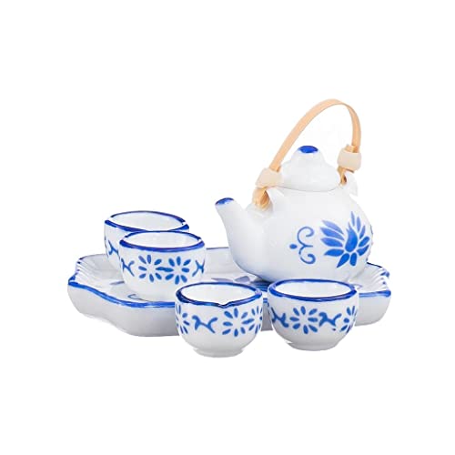 Qianly 6pcs Mini Dining Ware Porzellan, Teller Tasse Teller Tee Set für 1/12 von Qianly