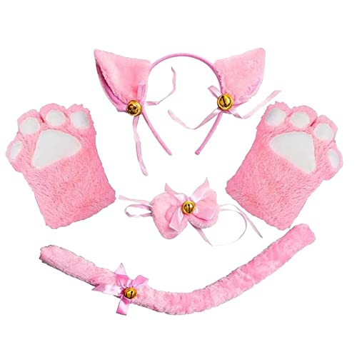 Qianly Anime Katzenkostüm, Cosplay Fliege, Spielzeug, Kätzchen für Erwachsene, Anziehgeschenke, Kostüm, Rosa von Qianly