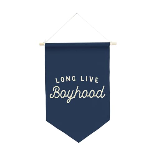 Qianly Aufhängbares Banner 'Long Live Boyhood', Wimpel zur Dekoration von Kinderzimmern, Blau Qianly Aufhängbares Banner 'Long Live Boyhood', Wimpel zur Dekoration von Kinderzimmern, Blau von Qianly