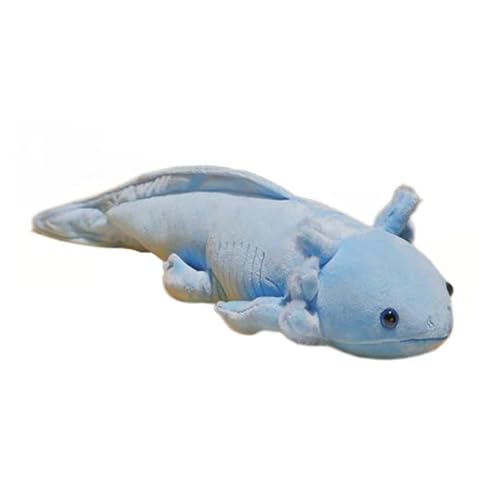 Qianly Axolotl Plüschtier, Axolotl Stofftier, Heimdekoration, 45 cm Weiches Axolotl Stoffkissen für Jungen, Mädchen, Teenager, Geschenke, Blau von Qianly