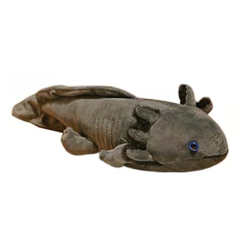 Qianly Axolotl Plüschtier, Axolotl Stofftier, Heimdekoration, 45 cm Weiches Axolotl Stoffkissen für Jungen, Mädchen, Teenager, Geschenke, grau von Qianly