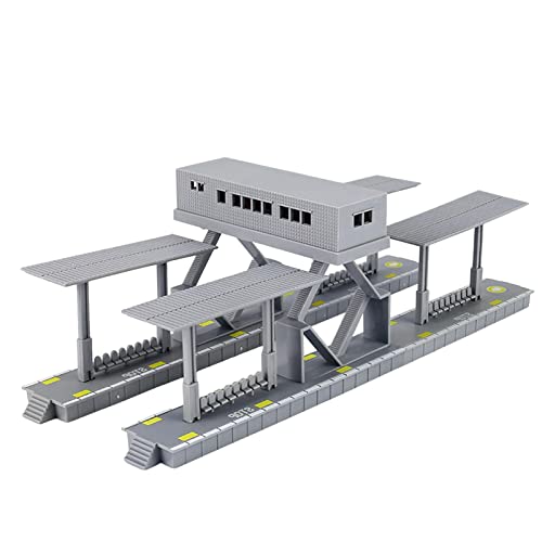 Qianly Bahngleis Schienen Modellbau Bahnhofsplattform für Landschaft Im HO Maßstab, mit Lichtern, wie beschrieben von Qianly