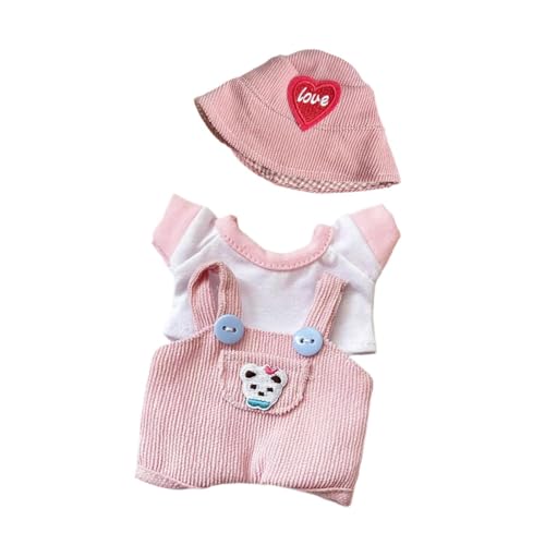 Qianly Bezaubernde Outfits für Kleine Plüschpuppen, Hut Und Hosenset, rosa Kleidung von Qianly