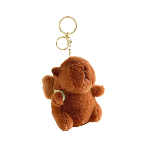 Qianly Capybara Plüsch Schlüsselanhänger, Süß, Capybara Schlüsselanhänger, Rucksack/Geldbörsen Anhänger, Puppen, Tragbare Capybara Stofftiere für Kinder, Bär von Qianly