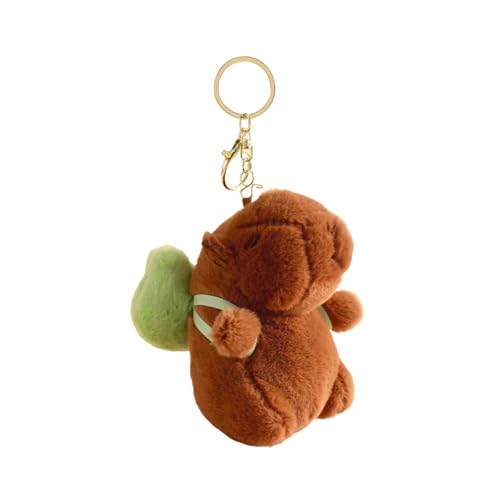 Qianly Capybara Plüsch Schlüsselanhänger, Süß, Capybara Schlüsselanhänger, Rucksack/Geldbörsen Anhänger, Puppen, Tragbare Capybara Stofftiere für Kinder, Frosch von Qianly