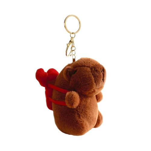 Qianly Capybara Plüsch Schlüsselanhänger, Süß, Capybara Schlüsselanhänger, Rucksack/Geldbörsen Anhänger, Puppen, Tragbare Capybara Stofftiere für Kinder, Hummer von Qianly