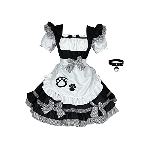 Qianly Damen Dienstmädchen Outfit, Süßes Mädchen, Cosplay, Französische Schürze, Dienstmädchen Kostüm, Halloween Kostüme, M von Qianly