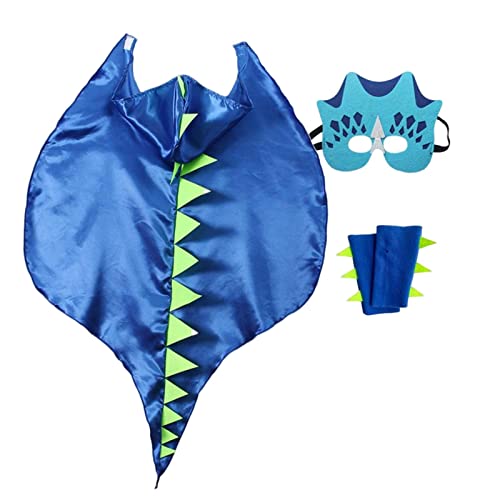 Qianly Dinosaurier Outfit mit Hut Und Flügel für Feierlichkeiten, Blau von Qianly