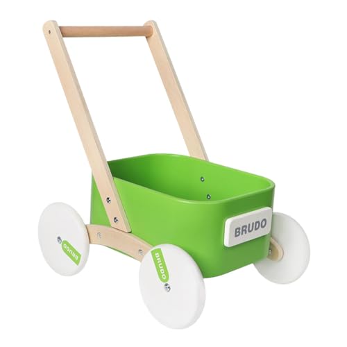 Qianly Einkaufswagen-Spielzeug für Kinder, Supermarktwagen, kreatives Spielzeug, Einkaufswagen aus Holz für Kinder, Mädchen und Jungen, Grün von Qianly