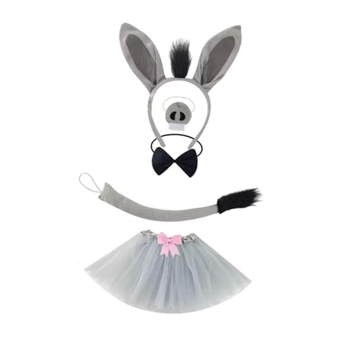 Qianly Esel Kostüm Zubehör Set Rollenspiel mit Fliege für Feiertage Halloween, mit Tüllrock Qianly Esel Kostüm Zubehör Set Rollenspiel mit Fliege für Feiertage Halloween, mit Tüllrock von Qianly