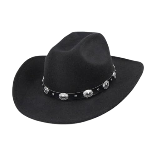 Qianly Fedora-Hut, Western-Cowboyhut für Auftritte, Erwachsene, Verkleiden, Schwarz Qianly Fedora-Hut, Western-Cowboyhut für Auftritte, Erwachsene, Verkleiden, Schwarz von Qianly