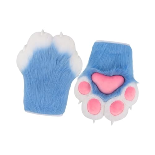 Qianly Feline Paws Weiche Handschuhe für Abendveranstaltungen Und Festlichkeiten, BLAU von Qianly