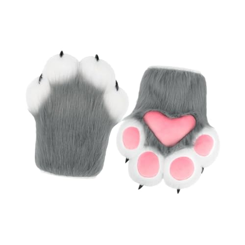 Qianly Feline Paws Weiche Handschuhe für Abendveranstaltungen Und Festlichkeiten, Grau von Qianly