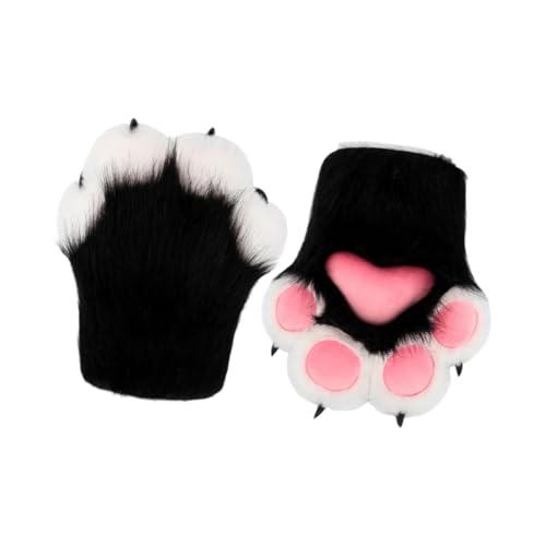 Qianly Feline Paws Weiche Handschuhe für Abendveranstaltungen Und Festlichkeiten, Schwarz von Qianly