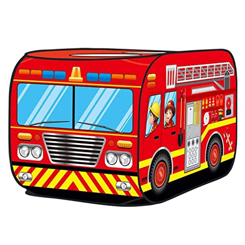 Qianly Feuerwehr LKW Spielzelt für Kinder im Innen- und Außenbereich, Feuer LKW, 112x72x72cm von Qianly