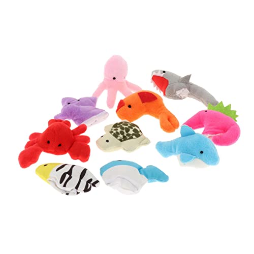 Qianly Fingerpuppen Set 24 Teile Hase Schildkröte Plüschspielzeug, Meer-Set von Qianly