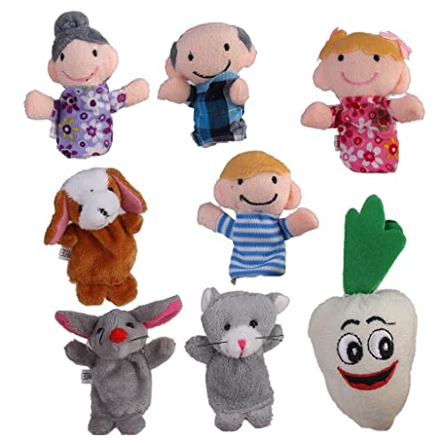 Qianly Fingerpuppen Set 24 Teile Hase Schildkröte Plüschspielzeug, Mehrfarbig2 von Qianly